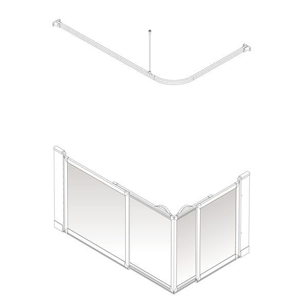 AKW Option SE half height shower screen for shower trays – left hand