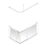 AKW Option SE half height shower screen for shower trays – right hand