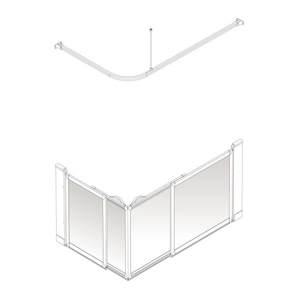 AKW Option SE half height shower screen for shower trays – right hand