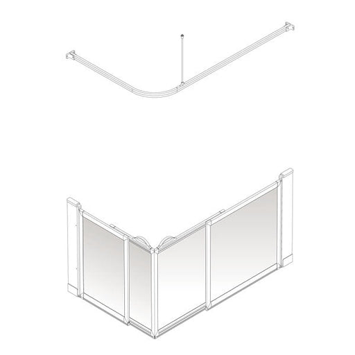 AKW Option SE half height shower screen for shower trays – right hand