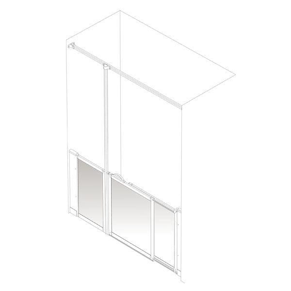 AKW Option SJ half height shower screen for shower trays – left hand