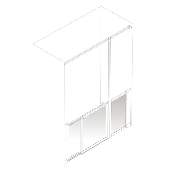 AKW Option SJ half height shower screen for shower trays – right hand