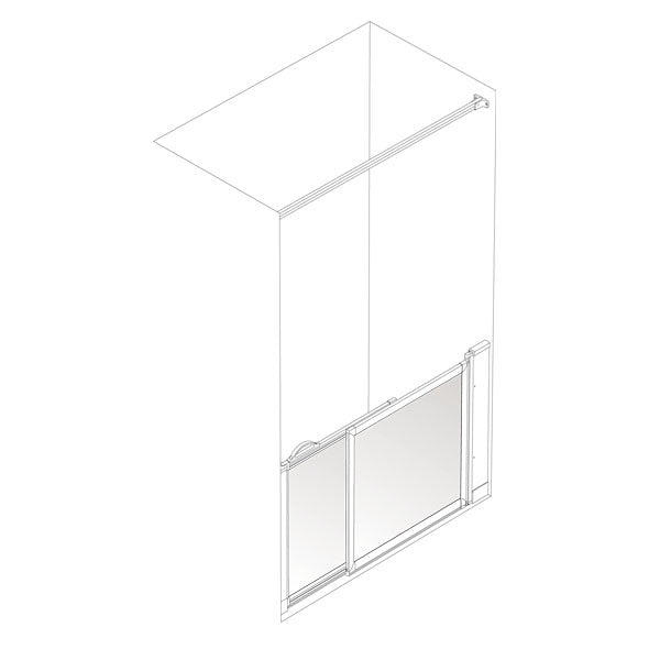 AKW Option SM half height shower screen for shower trays – right hand