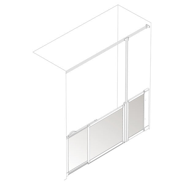 AKW Option SU half height shower screen for shower trays – right hand