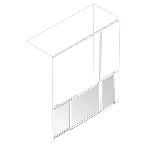 AKW Option SU half height shower screen for shower trays – right hand
