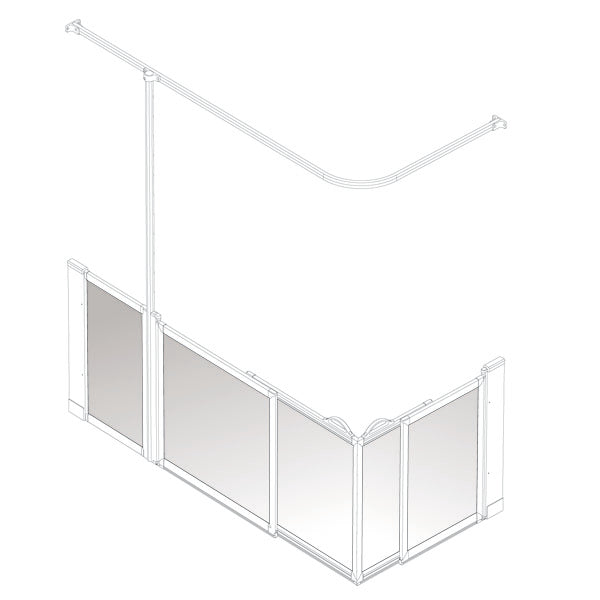 AKW Option SX half height shower screen for shower trays – left hand