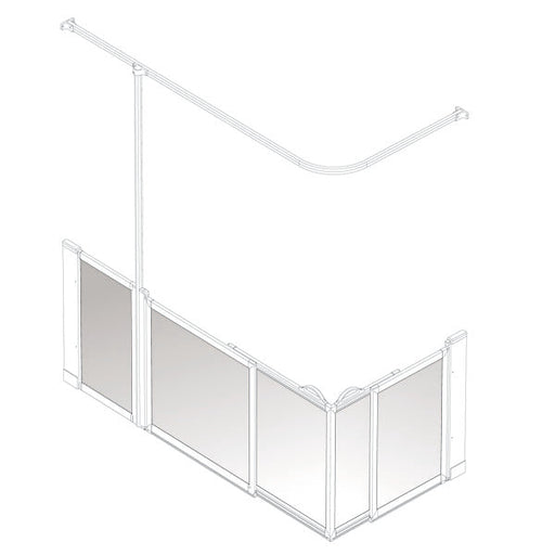 AKW Option SX half height shower screen for shower trays – left hand