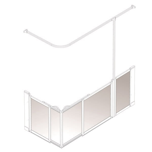 AKW Option SX half height shower screen for shower trays – right hand