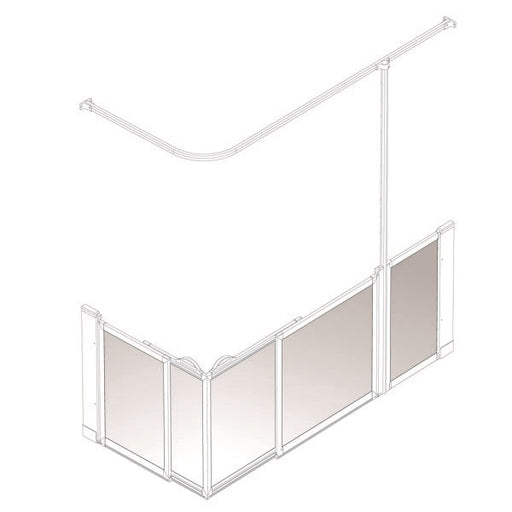 AKW Option SX half height shower screen for shower trays – right hand