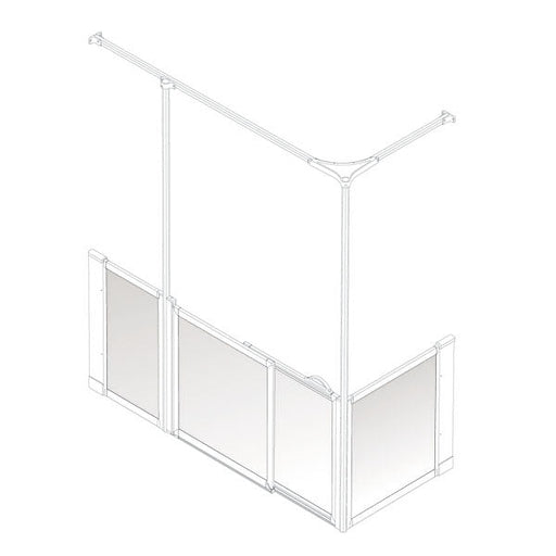 AKW Option SY half height shower screen for shower trays – left hand