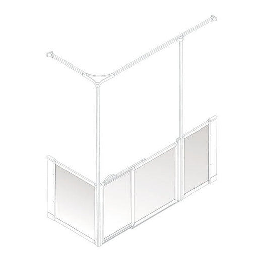 AKW Option SY half height shower screen for shower trays – right hand