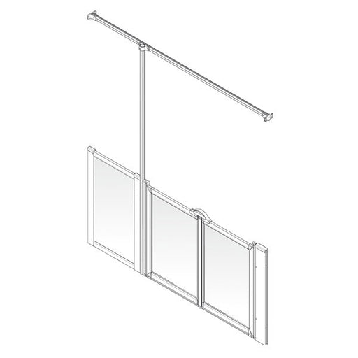 AKW Option TTW half height shower screen for wet floors – left hand