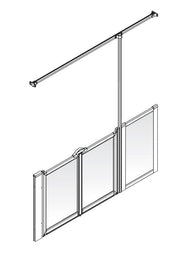 AKW Option TTW half height shower screen for wet floors – right hand