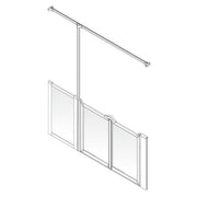 AKW Option TT half height shower screen for shower trays – left hand