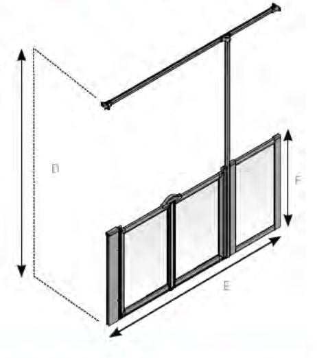 AKW Option TT Silverdale shower screen for shower trays – right hand