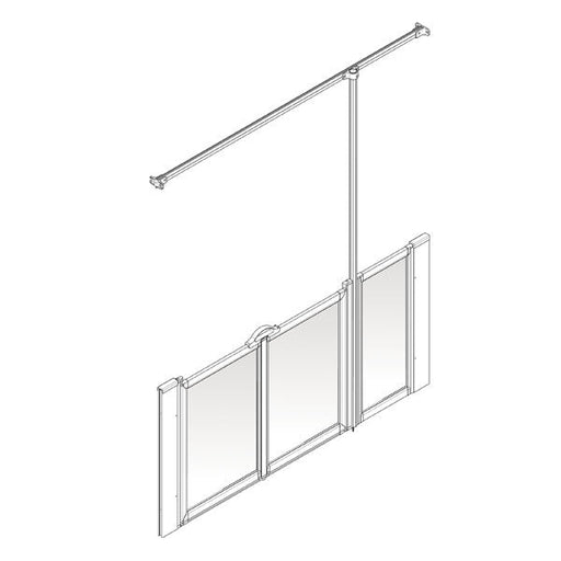 AKW Option UW half height shower screen for wet floors – right hand