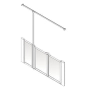 AKW Option U half height shower screen for shower trays – left hand