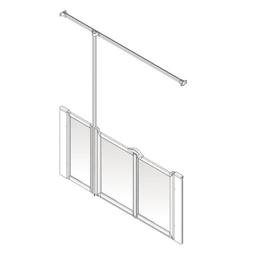 AKW Option U half height shower screen for shower trays – left hand