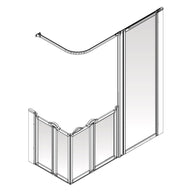 AKW Option XF full height shower screen for shower trays – right hand