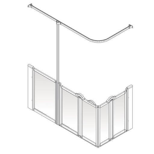 AKW Option X half height shower screen for shower trays – left hand