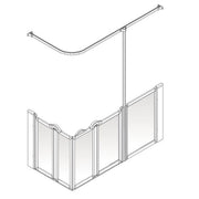 AKW Option X half height shower screen for shower trays – right hand