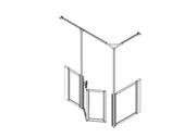 AKW Option YB half height shower screen for shower trays – left hand
