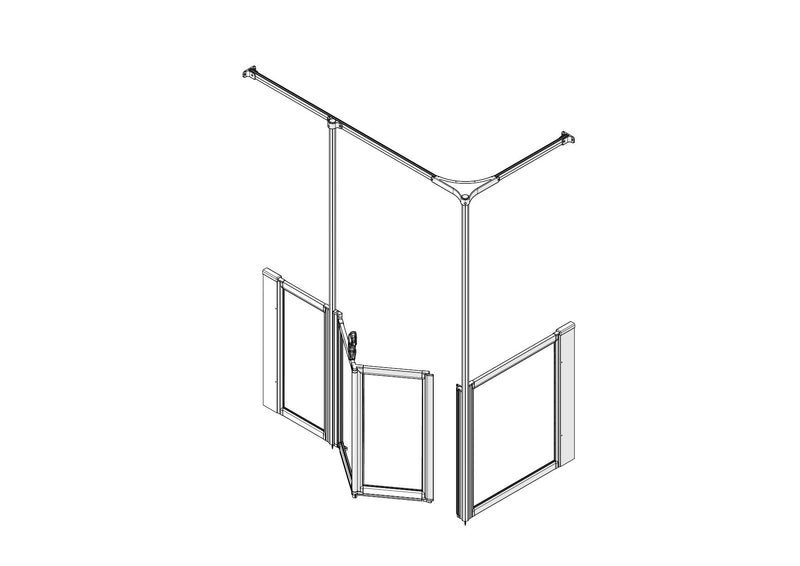 AKW Option YB half height shower screen for shower trays – left hand
