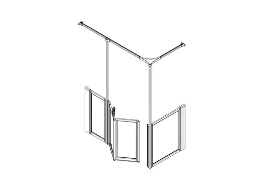 AKW Option YB half height shower screen for shower trays – left hand