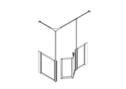 AKW Option YB half height shower screen for shower trays – right hand