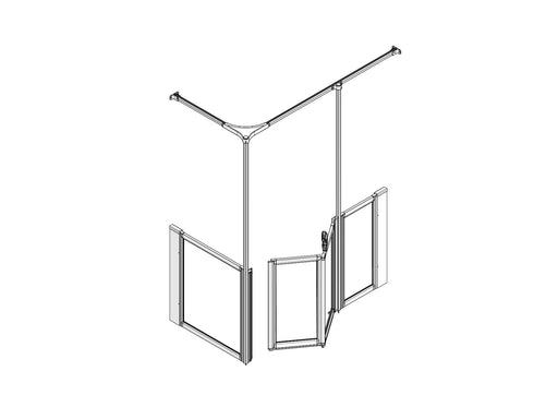 AKW Option YB half height shower screen for shower trays – right hand