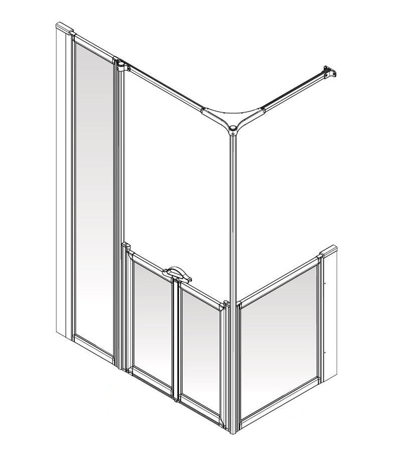 AKW Option YF full height shower screen for shower trays – left hand