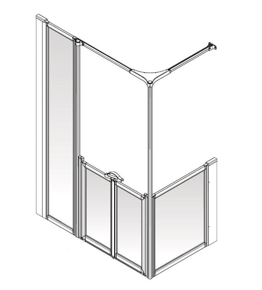 AKW Option YF full height shower screen for shower trays – left hand
