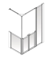 AKW Option YF full height shower screen for shower trays – right hand
