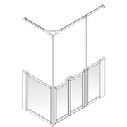 AKW Option Y half height shower screen for shower trays – right hand