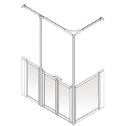 AKW Option Y Silverdale shower screen for shower trays – left hand
