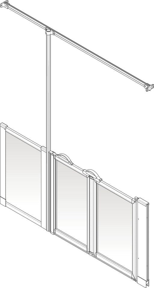 AKW Option ZUW half height shower screen for wet floors – left hand