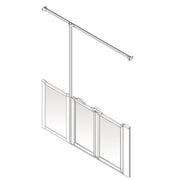 AKW Option ZW half height shower screen for wet floors – left hand