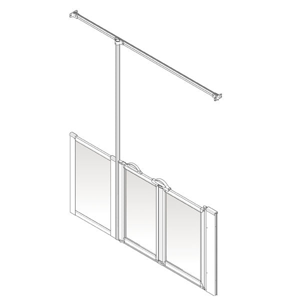 AKW Option ZW half height shower screen for wet floors – left hand