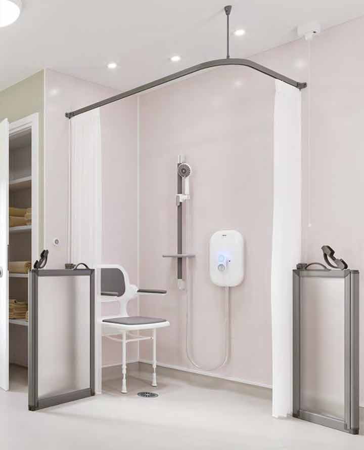 Accessible bathroom with an AKW Silverdale shower screen