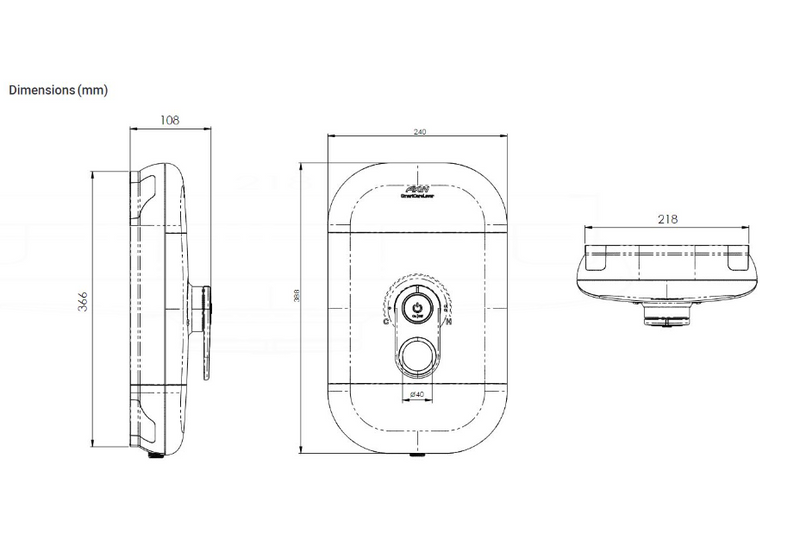 AKW SmartCare Lever White 8.5kW Electric Shower with Care Accessory Kit (29090CGR)