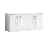 Nuie Arno 1200mm Gloss White 4 Door worktop vanity unit with Co-ordinating Worktop