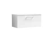 Nuie Arno 800mm Gloss White 1 Drawer worktop vanity unit with Co-ordinating Worktop