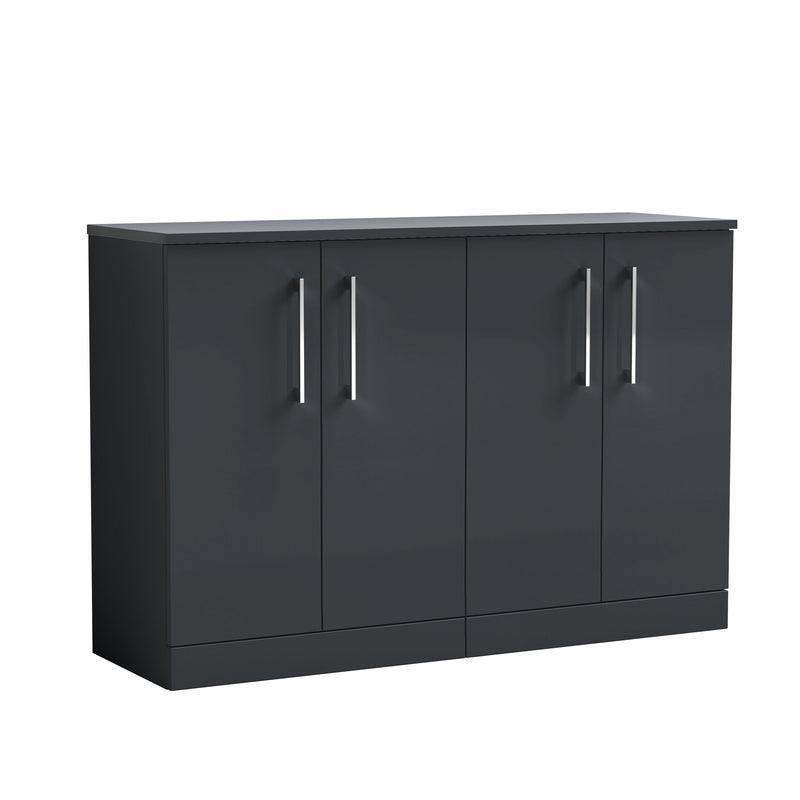 Nuie Arno 1200mm Soft Black 2 Door floor standing worktop vanity unit