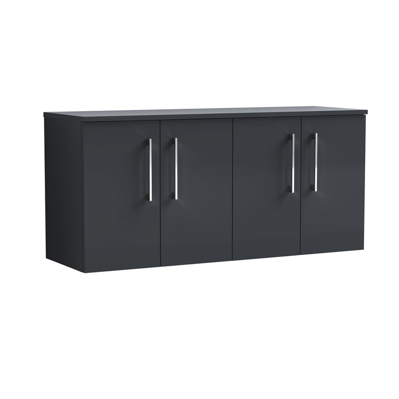 Nuie Arno 1200mm Soft Black 4 Door worktop vanity unit with Co-ordinating Worktop