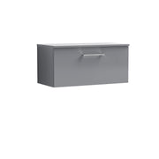 Nuie Arno 800mm Satin Grey 1 Drawer worktop vanity unit with Co-ordinating Worktop