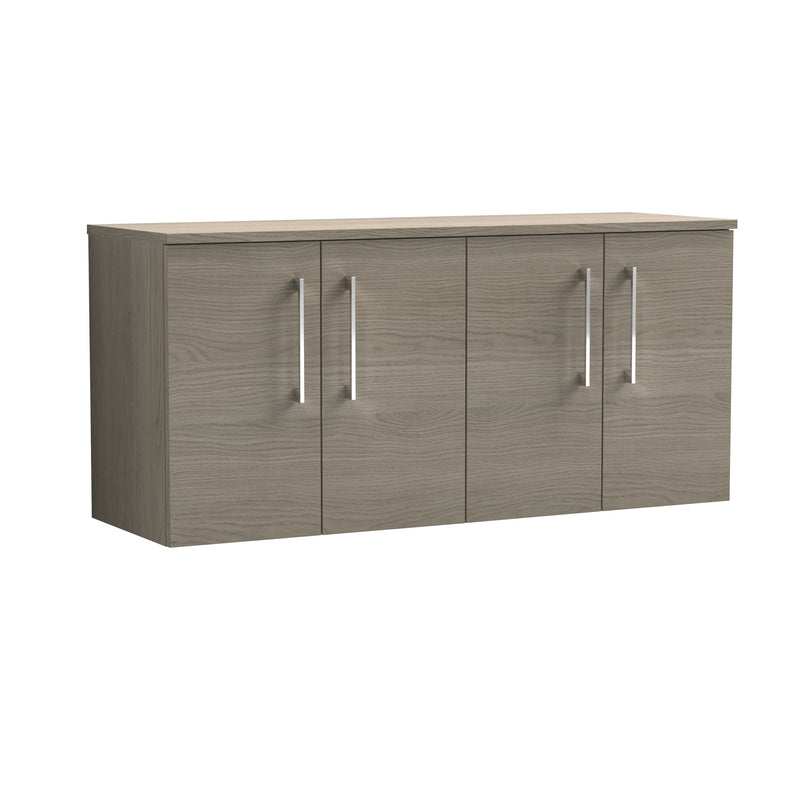 Nuie Arno 1200mm Solace Oak 4 Door worktop vanity unit with Co-ordinating Worktop
