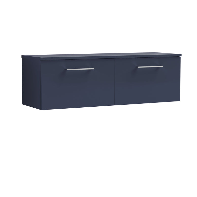 Nuie Arno 1200mm Midnight Blue 2 Drawer worktop vanity unit with Co-ordinating Worktop