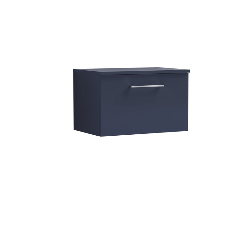 Nuie Arno 600mm Midnight Blue 1 Drawer worktop vanity unit with Co-ordinating Worktop