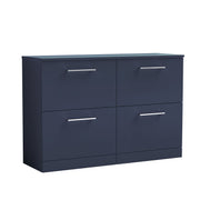 Nuie Arno 1200mm Midnight Blue 4 Drawer floor standing worktop vanity unit