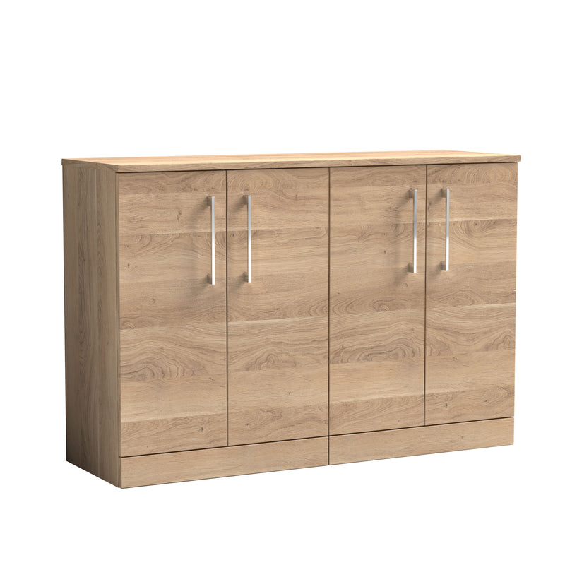 Nuie Arno 1200mm Bleached Oak 2 Door floor standing worktop vanity unit